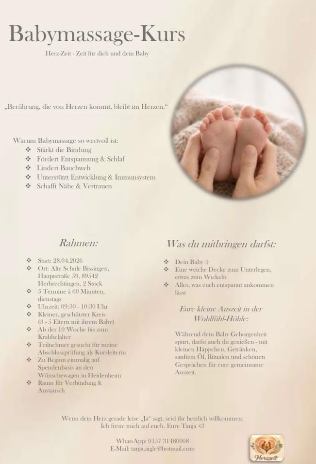 Flyer Babymassage-Kurs