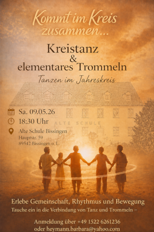 Flyer Kreistanz und elementares Trommeln