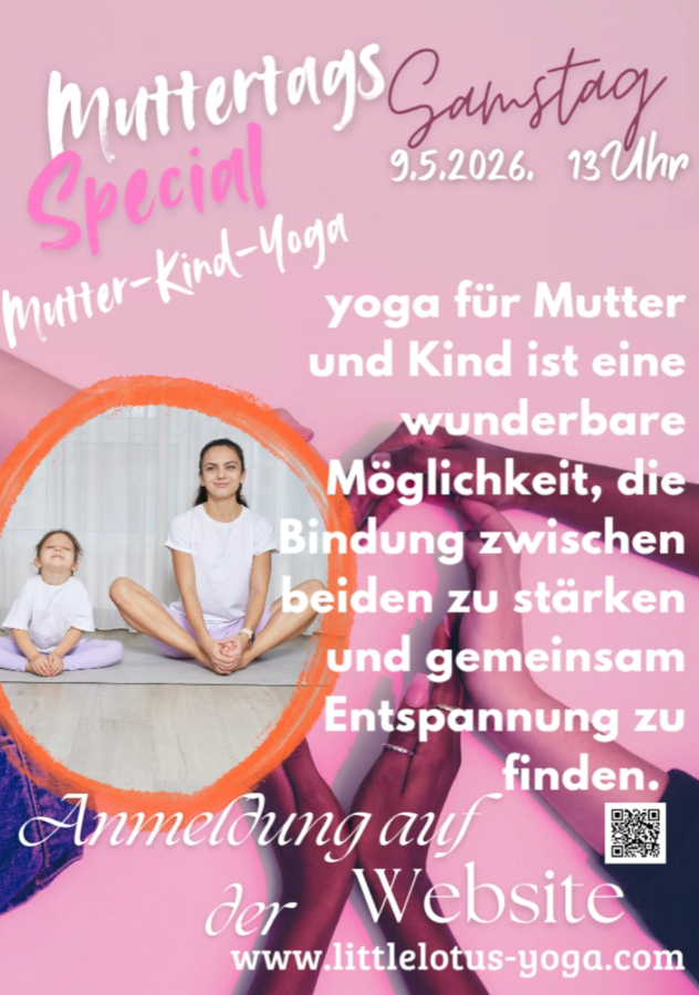 Flyer Little Lotus Yoga Muttertagsspecial Mutter-Kind-Yoga